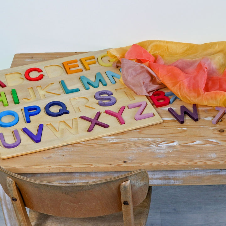 60360 Grimm's Wooden ABC Game in frame
