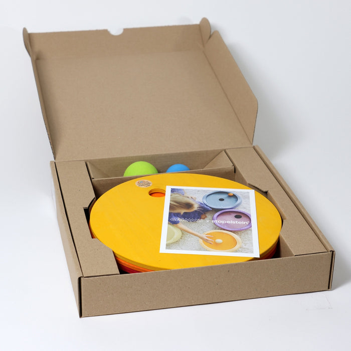 GR-10257 Grimm's Ball and Disc Set for Stapelstein - Warm Rainbow