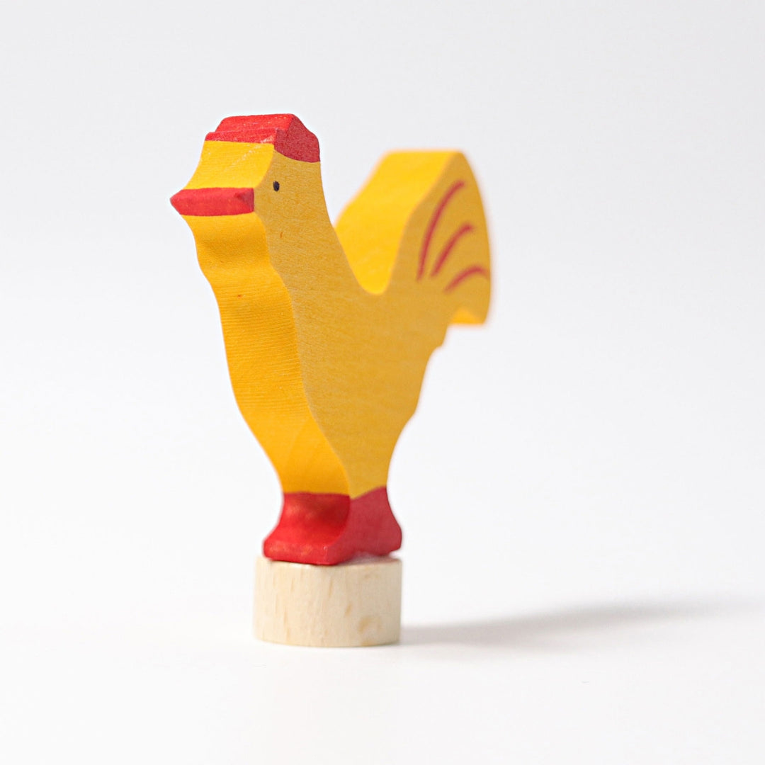 GR-03951 Grimm's Yellow Rooster Candle Holder Decoration