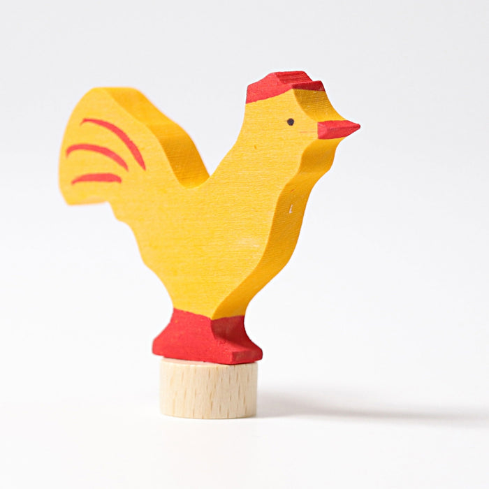 GR-03951 Grimm's Yellow Rooster Candle Holder Decoration