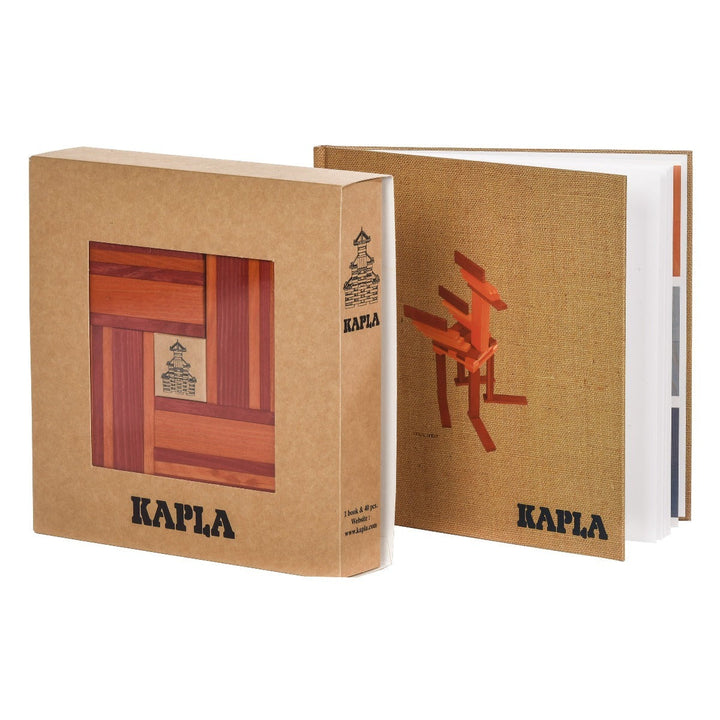 KAPLA Blocks Building Planks & Art Book 40 Two Colours Red & Orange Set from Australia