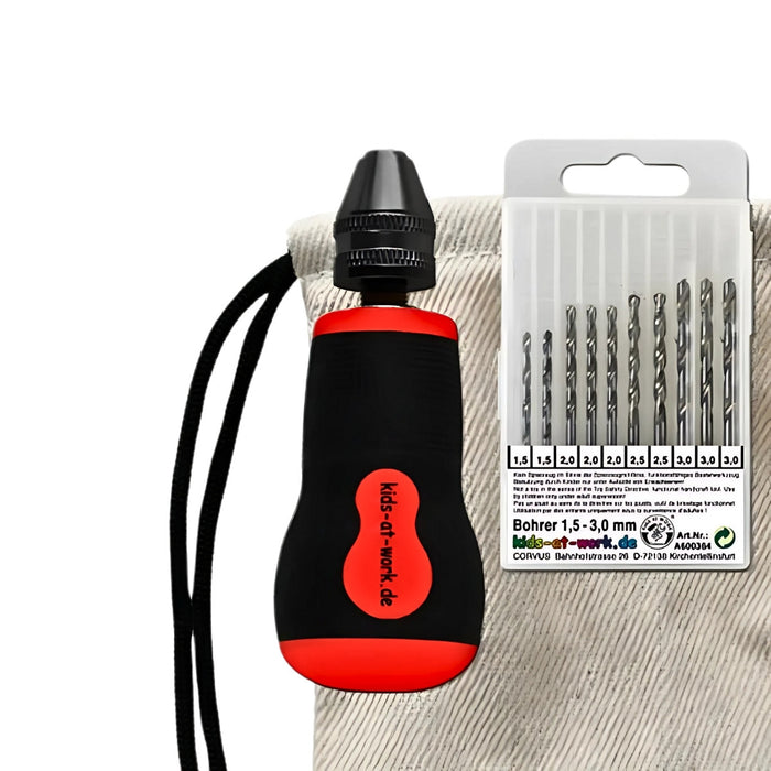 Kids at Work Small Hand Drill & Drill Bits Set - 4mm from Australia
