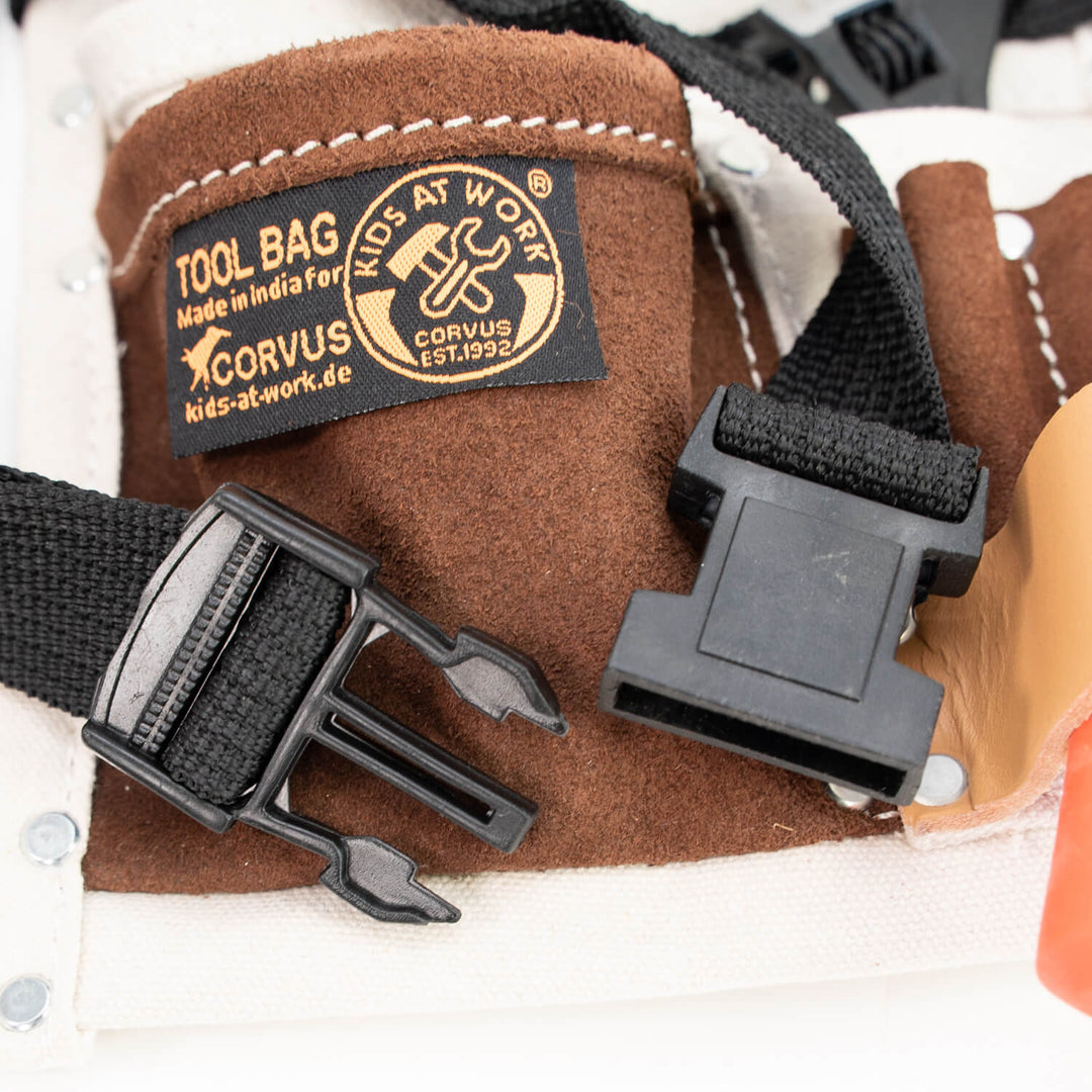 Kids at Work Cotton & Leather Belt with Tools - Set 2 - Real Tools for Children - Australia