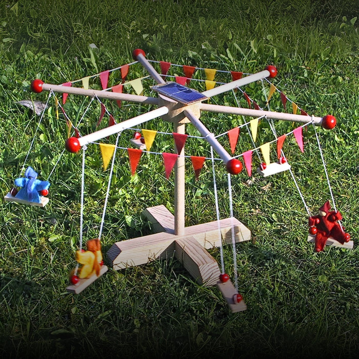 Kraul Miniature Solar Powered Wooden Carousel Toy from Australia