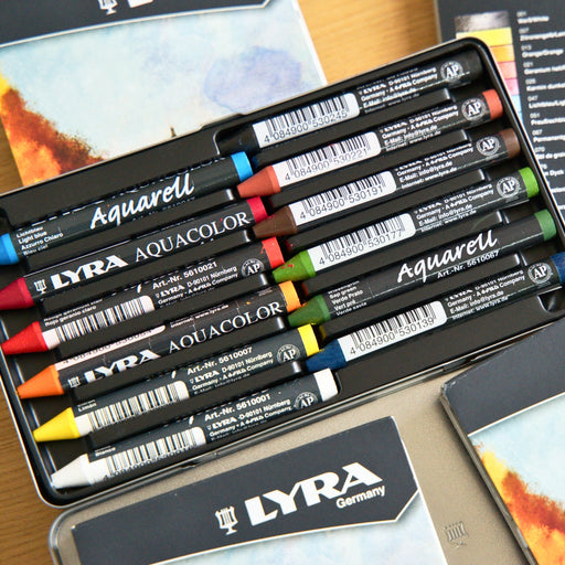 LYRA Aquacolor Watercolour Artist Crayons in Tin 12 Colours, Australia