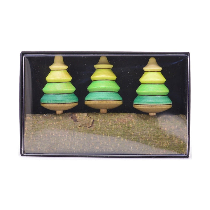 Wooden Spinning Top Set - Tree on Branch - 3pcs.