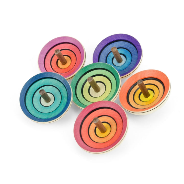 Wooden Spinning Top - Flora