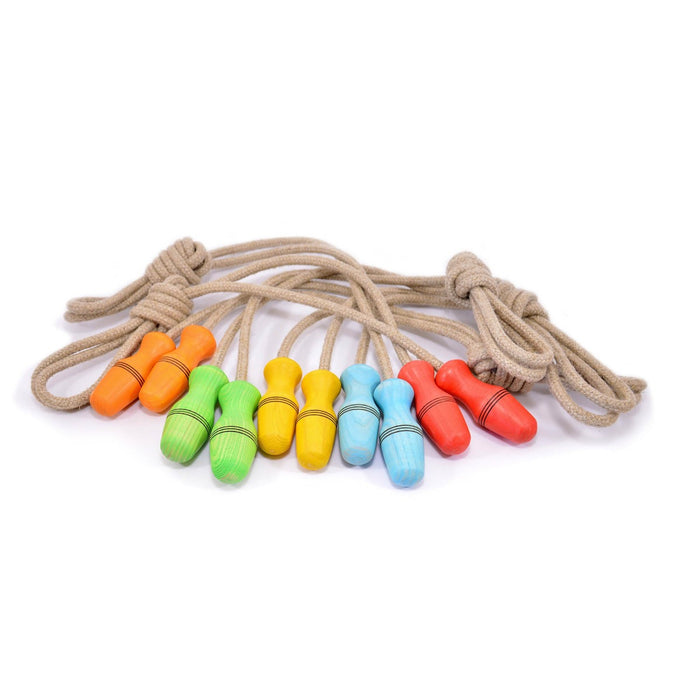 Mader Skipping Rope for Younger Children (to 1.4m) - Coloured Handle Linen Rope