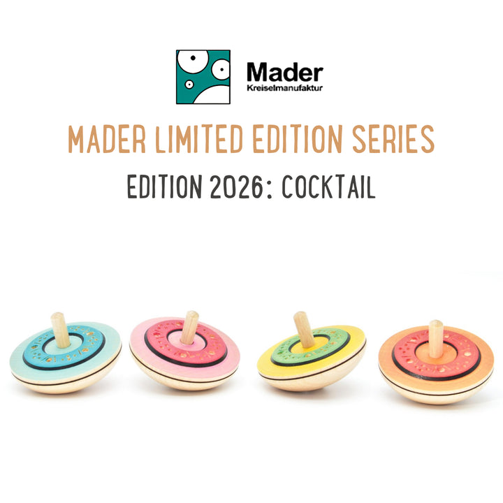 Mader Cocktail Spinning Tops - Annual Limited Edition, Series 2026 - Wooden Toy, Australia