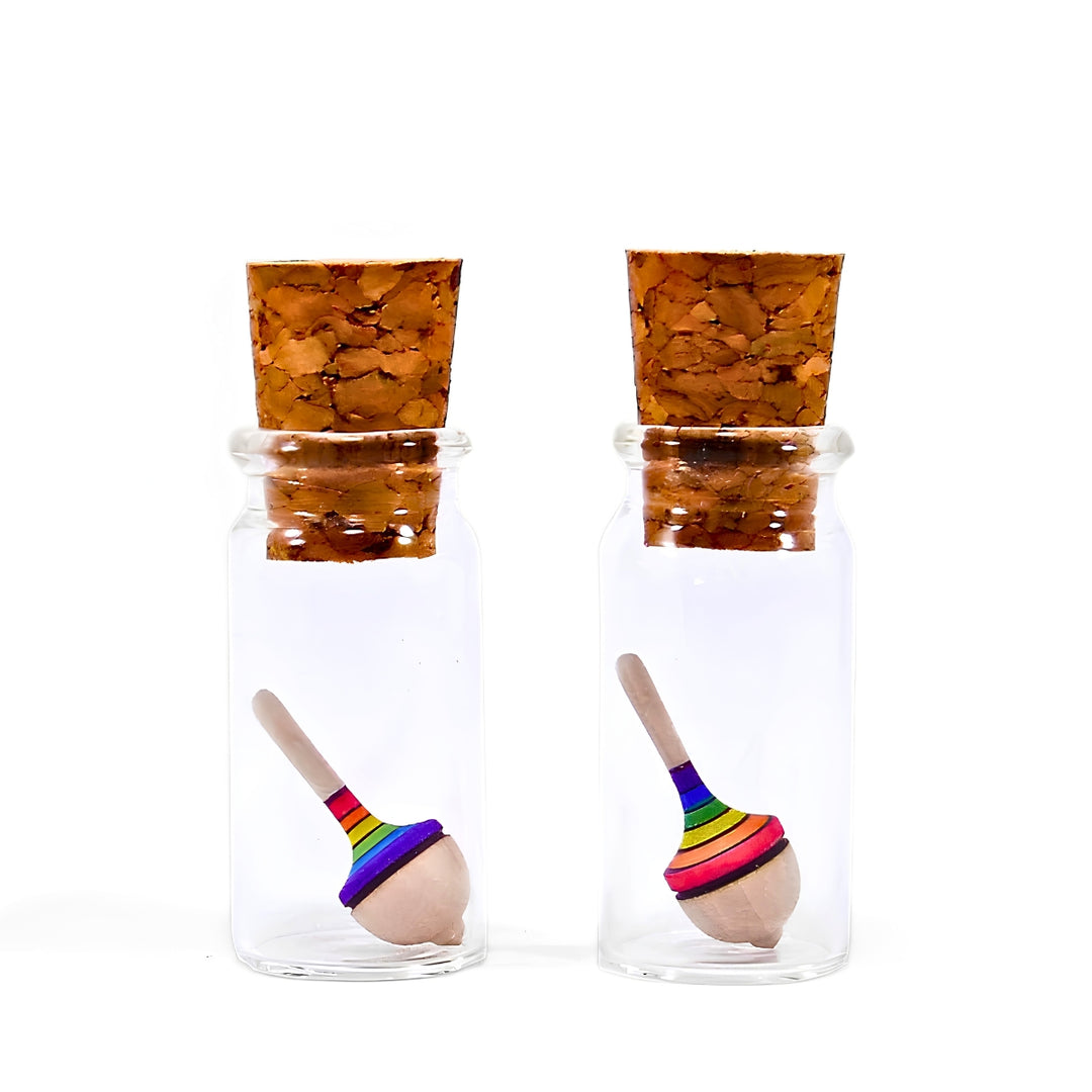 Mader Spinning Top - Miniature, Liliput - Rainbow - Wooden Toy, Australia