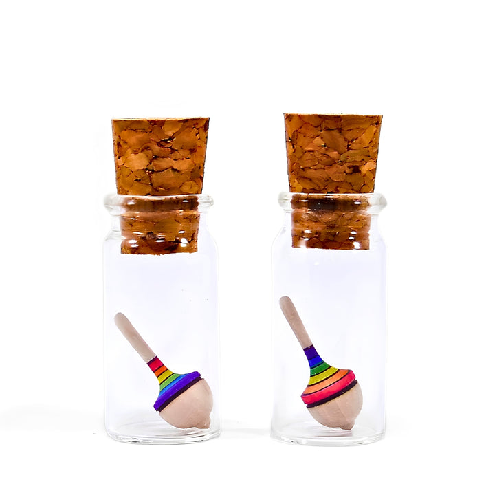 Mader Spinning Top - Miniature, Liliput - Rainbow - Wooden Toy, Australia