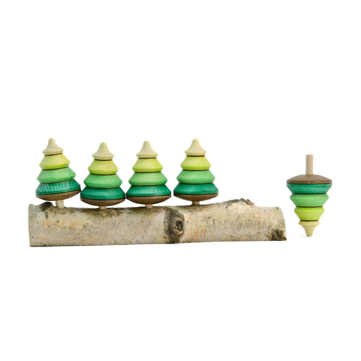Mader Tree Spinning Top on Branch Forest 5 pieces — Oskar's Wooden Ark