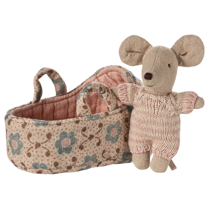 Maileg Baby Mouse in Carry Cot - Rose (2025), Australia