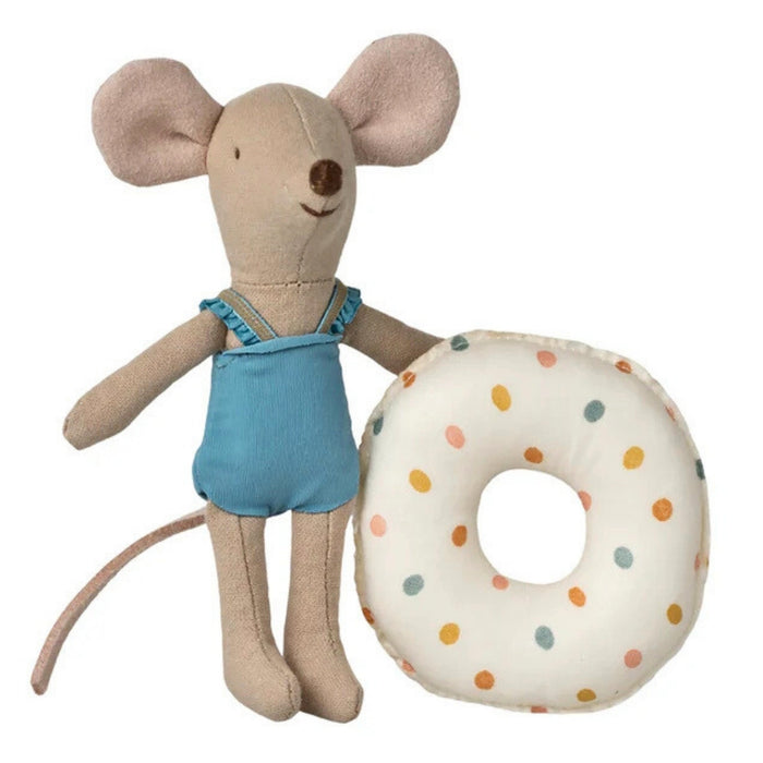 Maileg Beach Mouse Little Sister with Float Multi Dot (2025)
