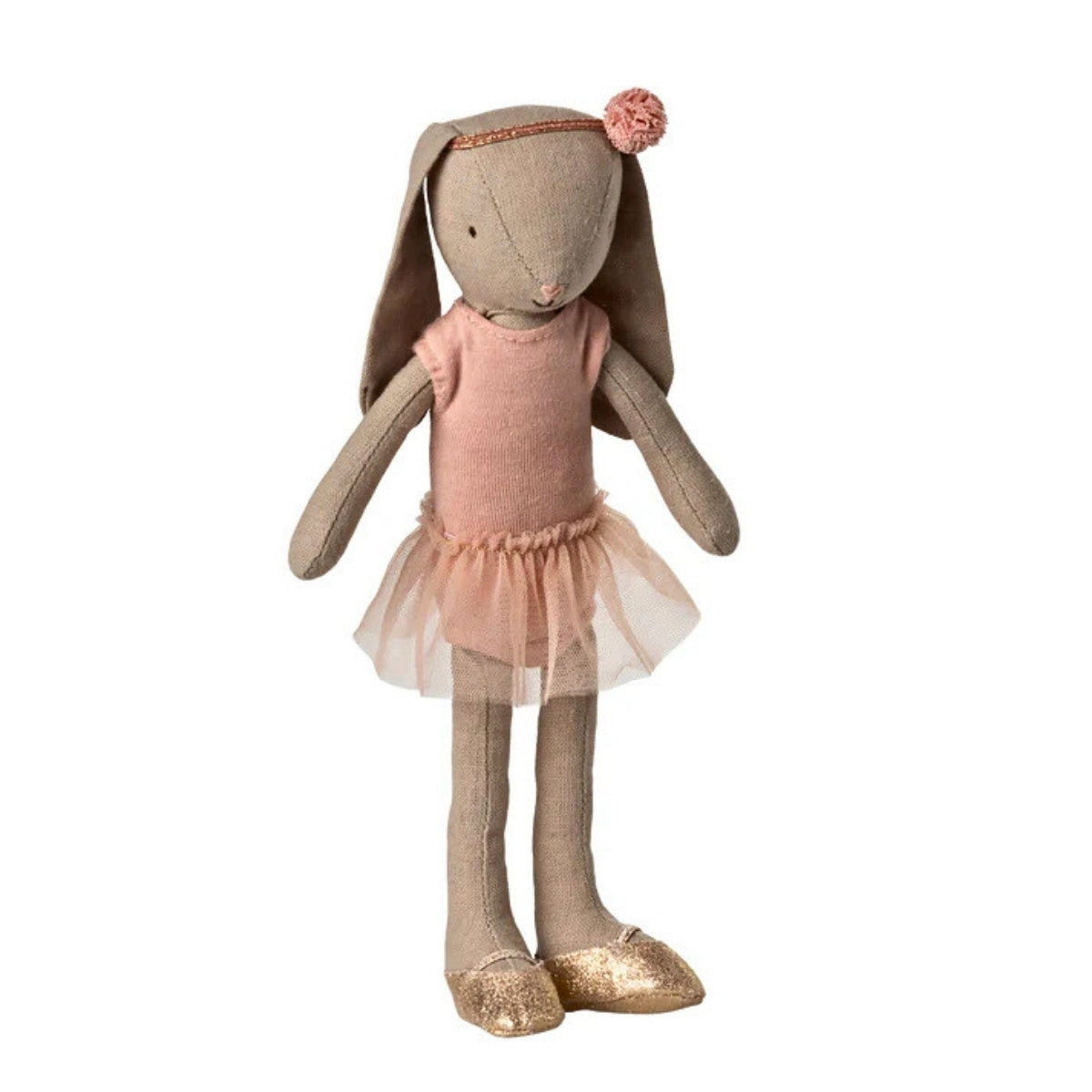 Maileg Bunny Size 3 in Chocolate Brown with Ballet Suit and Skirt Rose main image 1