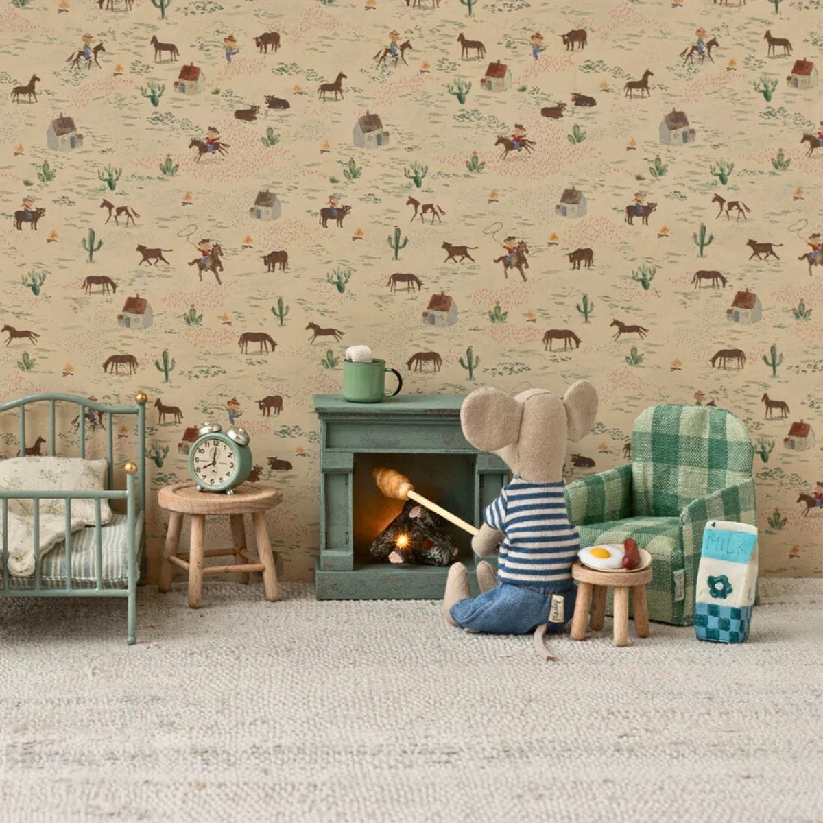 Maileg Folding Chair Mouse Green Check (2025) from Australia