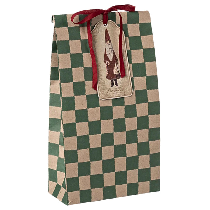 Maileg Gift Bag Medium - Checker Green (2025), Australia