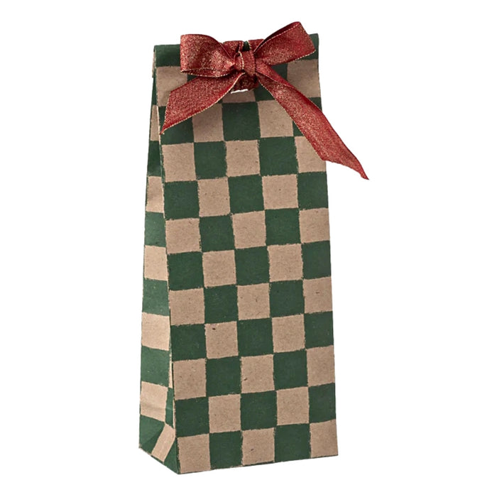 Maileg Gift Bag Mini - Checker Green (2025)