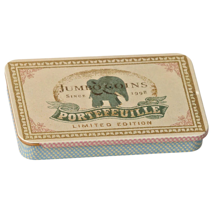 Maileg Metal Box with Sliding Lid - Jumbo Coins - Blue (2026) - Australia