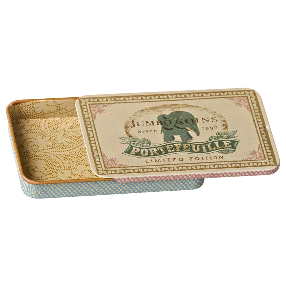 Maileg Metal Box with Sliding Lid - Jumbo Coins - Blue (2026) - Australia