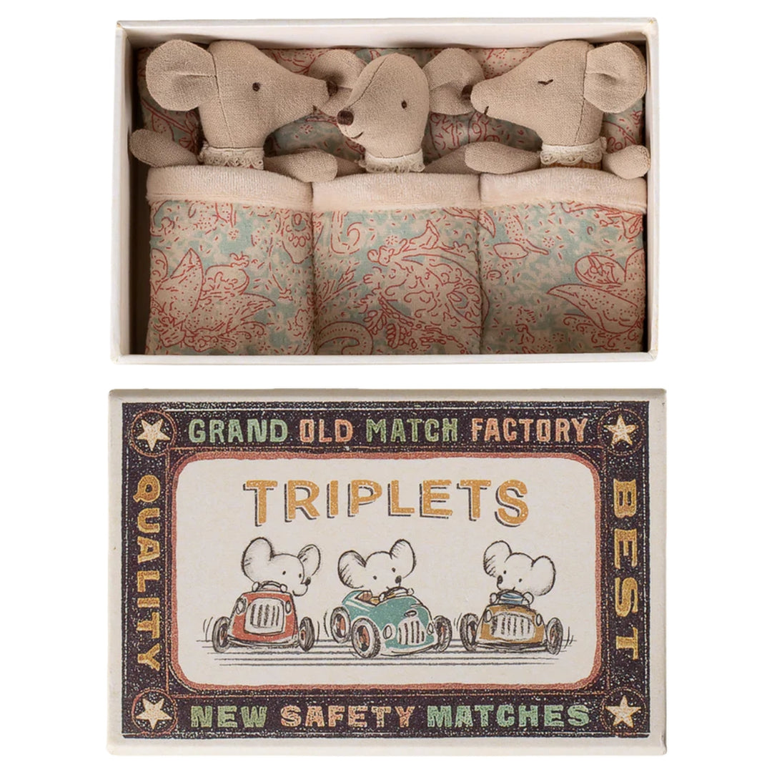 Maileg Mice Baby Triplets in Matchbox - Checker (2026), Australia