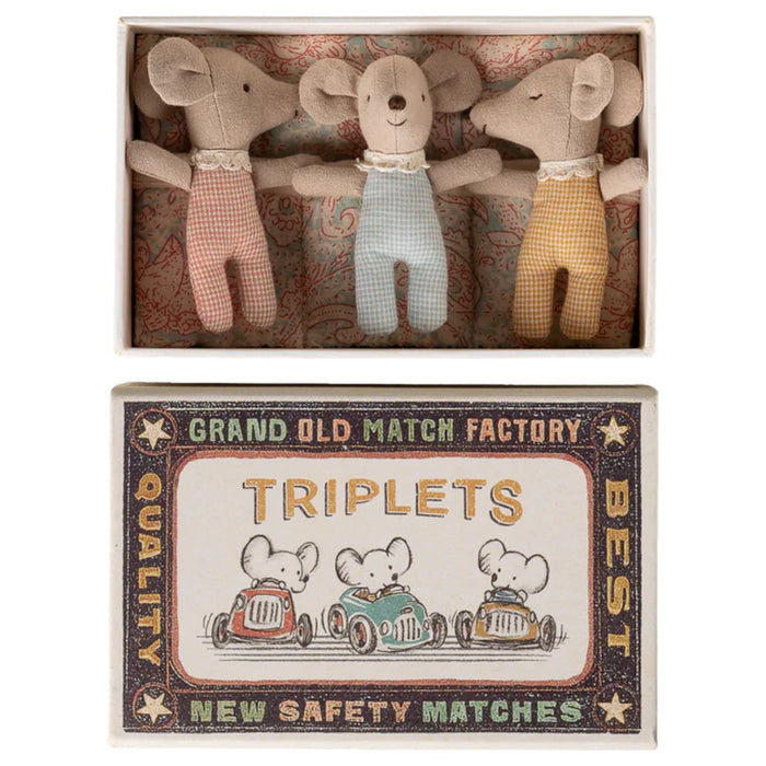 Maileg Mice Baby Triplets in Matchbox - Checker (2026), Australia