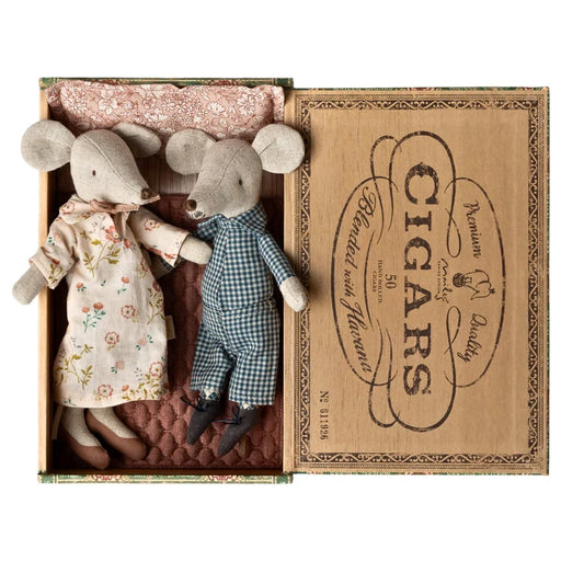 Maileg Mice Grandma & Grandpa in Cigar Box Set of 2, Australia