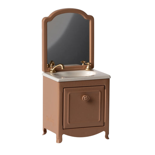 Maileg Miniature Bathroom Sink with Mirror for Mouse Dark Powder Pink (2024) from Australia