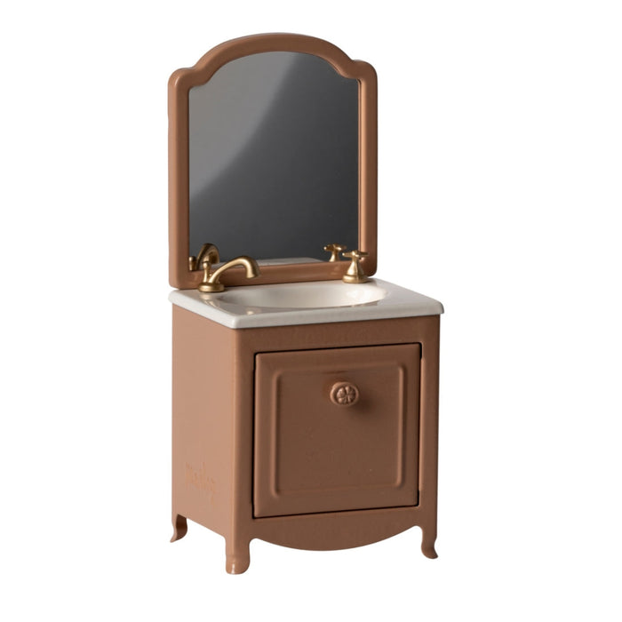 Maileg Miniature Bathroom Sink with Mirror for Mouse Dark Powder Pink (2024) from Australia