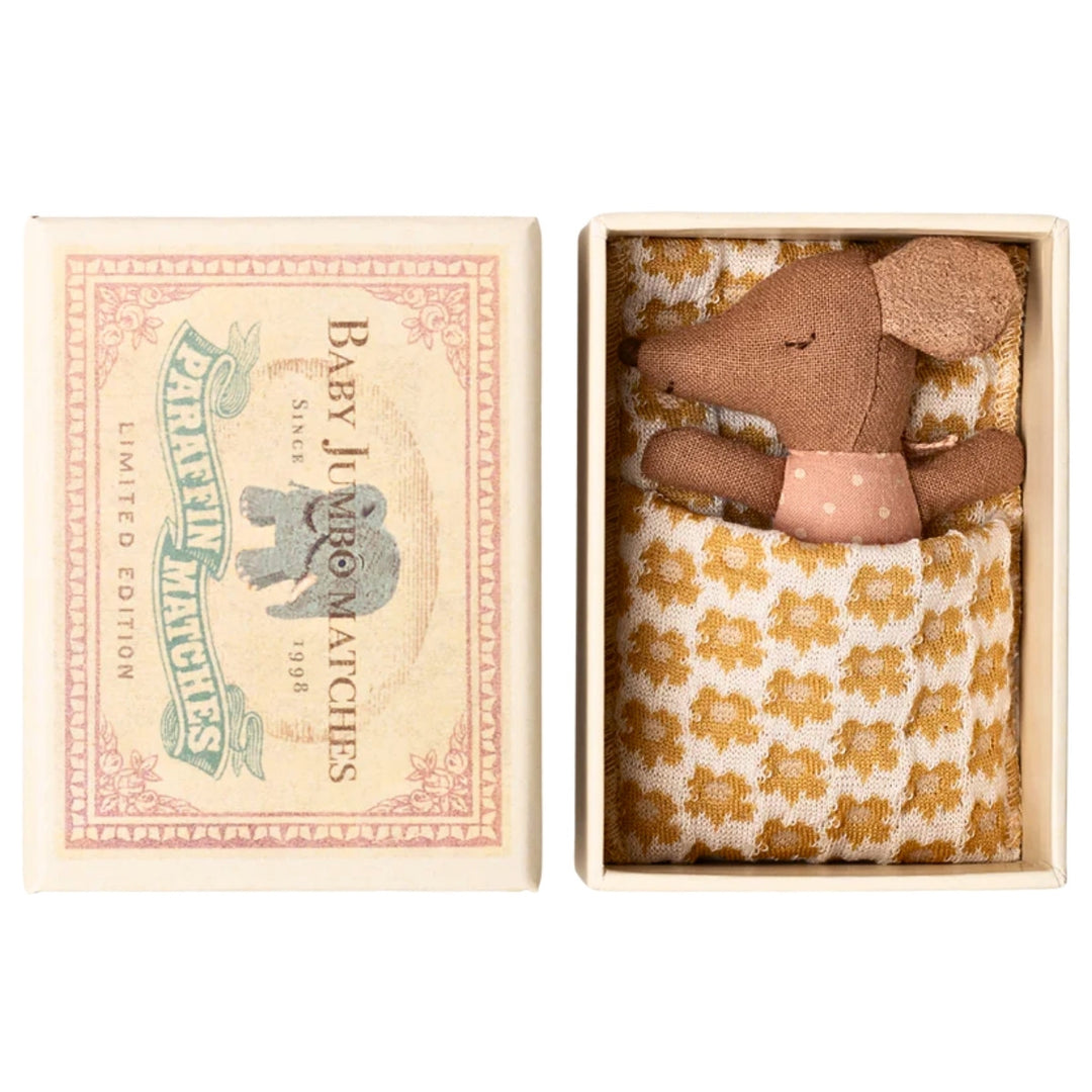 Maileg Mouse Baby - Sleepy Wakey Matchbox, Rose (2025), Australia