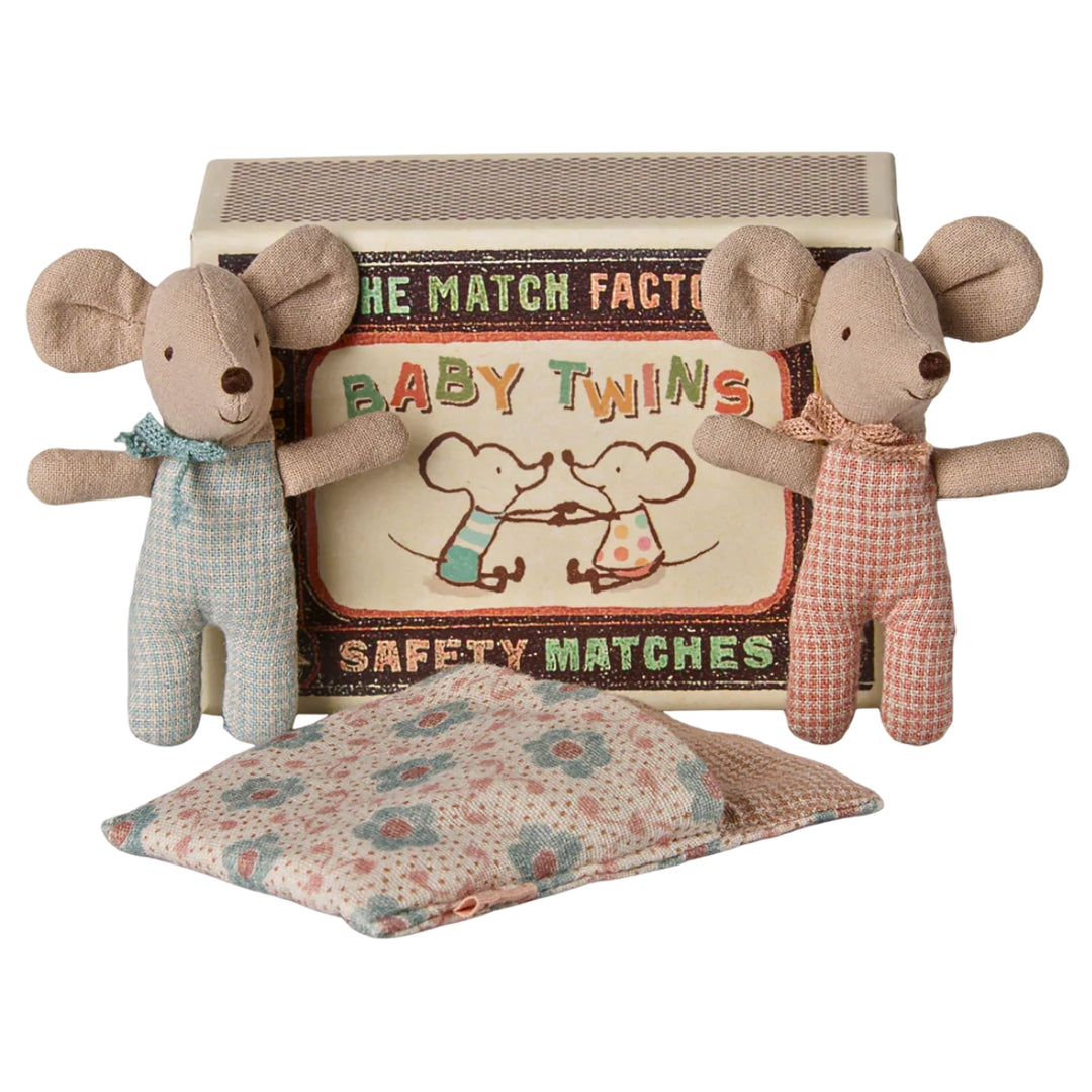 Maileg Mouse - Baby Twins in Matchbox - Checker (2026)