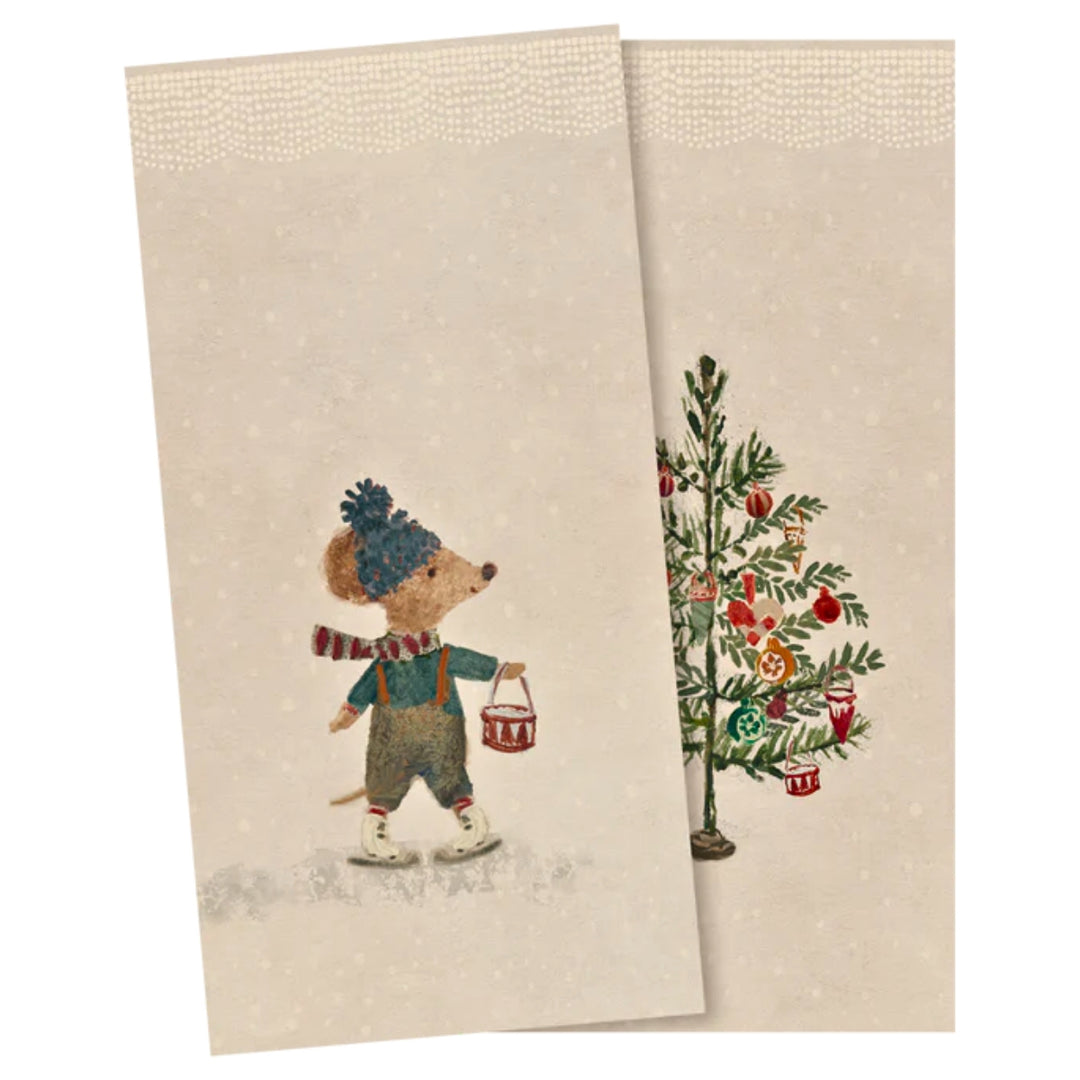 Maileg Paper Serviette - Small - Christmas Mice (2026) - Australia
