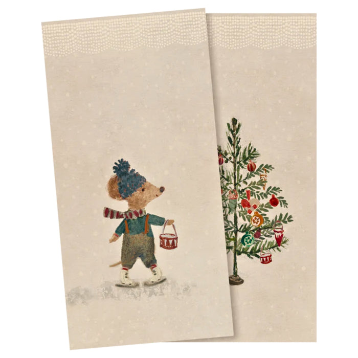 Maileg Paper Serviette - Small - Christmas Mice (2026) - Australia