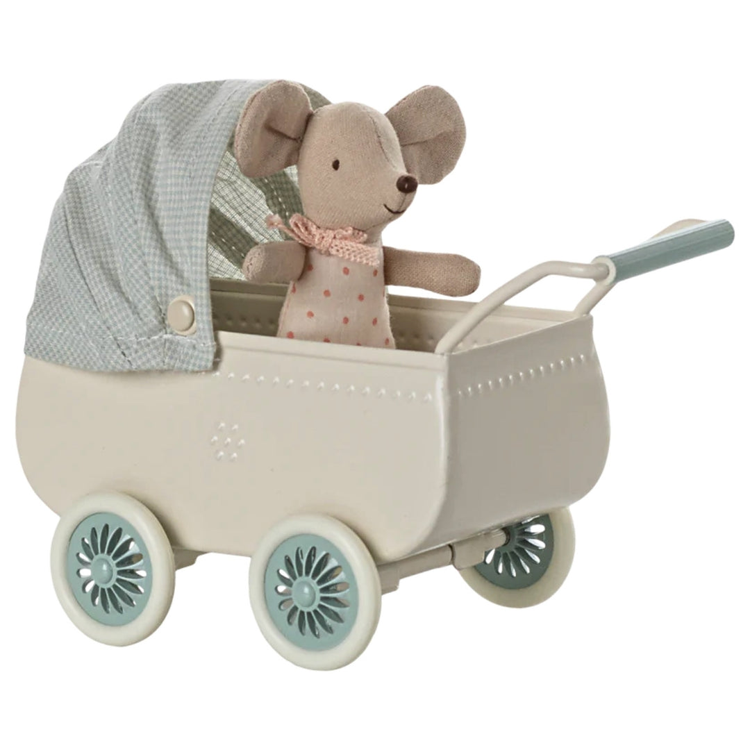 Maileg Pram with Baby Mouse - Mint (2025) from Australia
