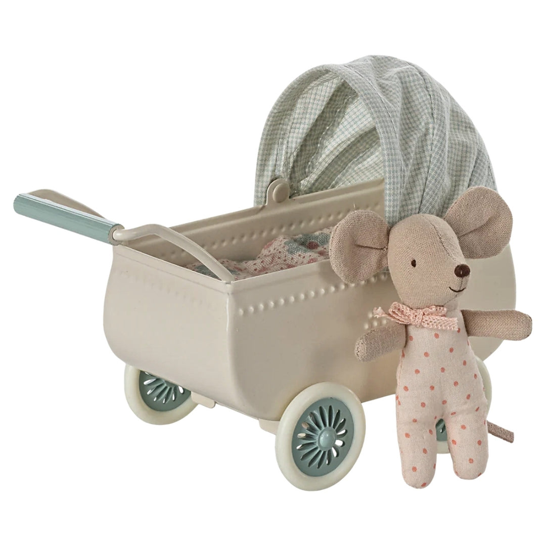 Maileg Pram with Baby Mouse - Mint (2025) from Australia