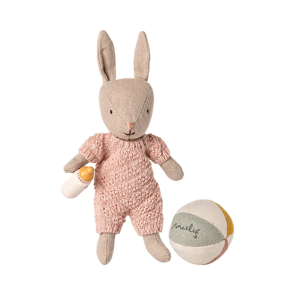 Maileg Winter Rabbit, Micro - Sand Mint