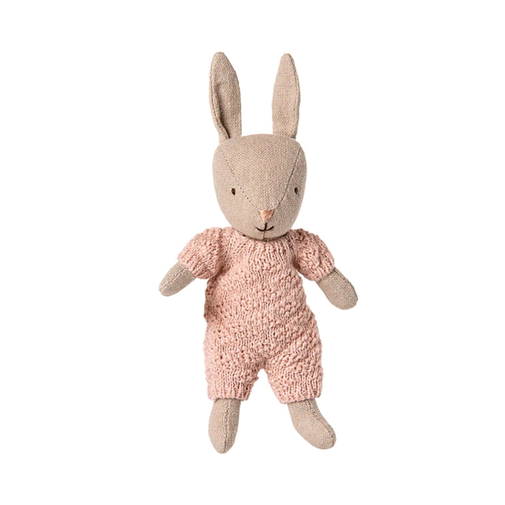 Maileg Rabbit Micro Sand - Knitted Suit, Rose (2025), Australia