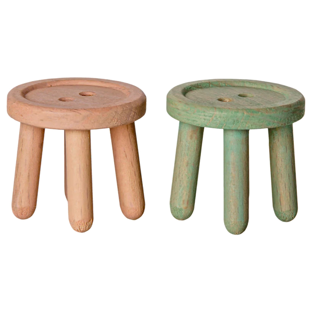 Maileg Stool Set - for Mouse - Light Rose & Mint (2026) - Australia