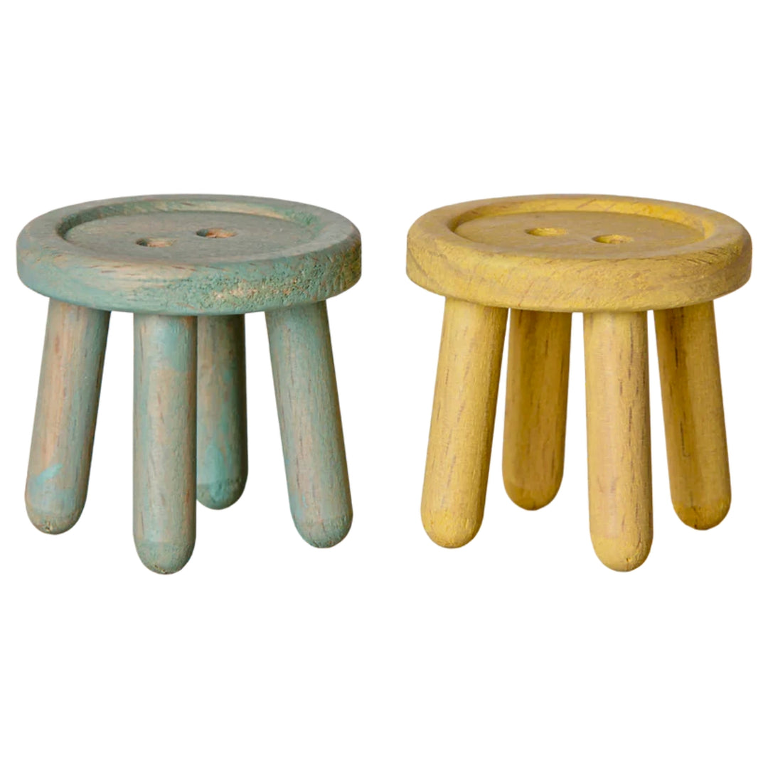 Maileg Stool Set - for Mouse - Light Yellow & Mint (2026) - Australia