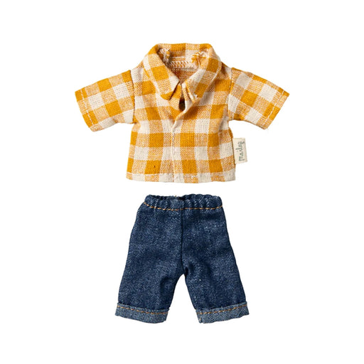 Maileg Yellow Checked Shirt and Pants Dad Mouse (2025) from Australia