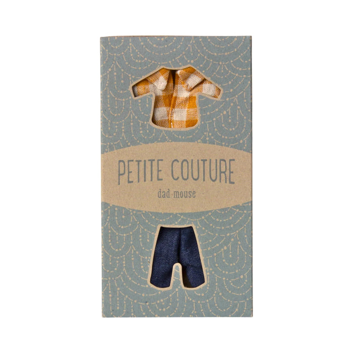 Maileg Yellow Checked Shirt and Pants Dad Mouse (2025) from Australia