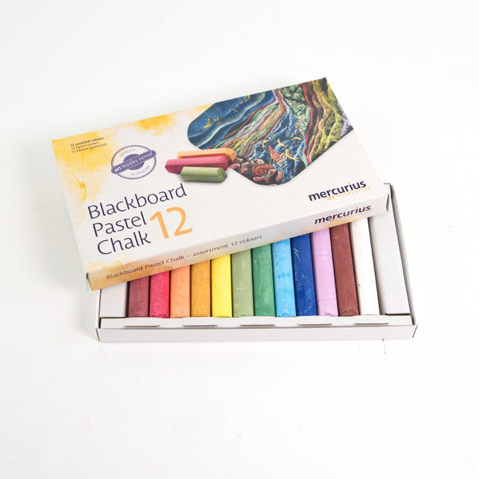 20716100 Blackboard Pastel Chalk - Assorted Basic Colours, Box of 12