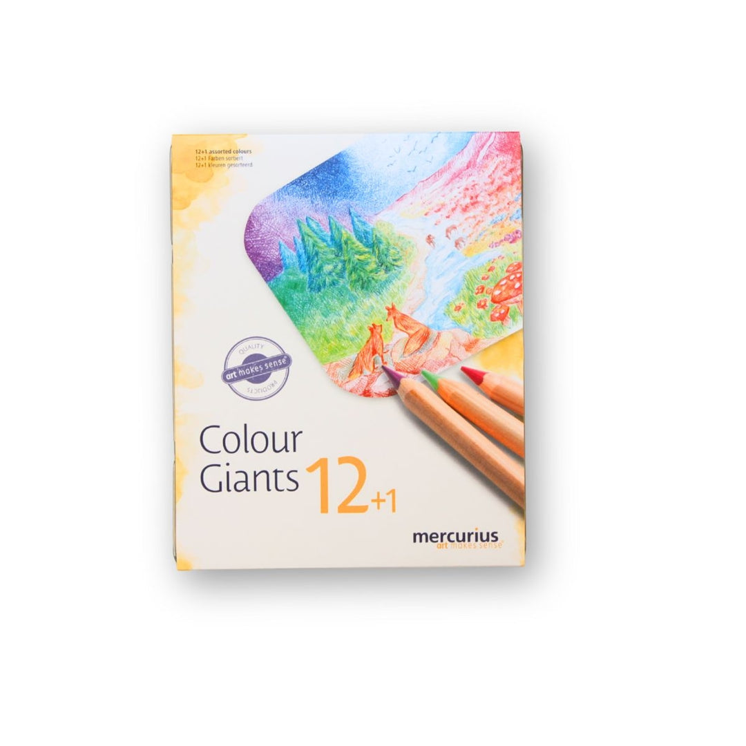 Mercurius Art Makes Sense Colour Giant Triangular Pencils - Tin of 12 Assorted Pencils, Online - Australia