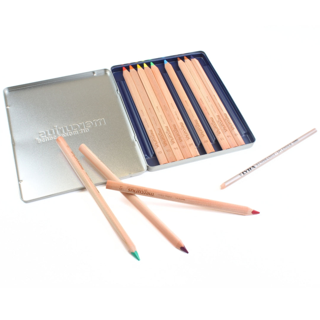 Mercurius Art Makes Sense Colour Giant Triangular Pencils - Tin of 12 Assorted Pencils, Online - Australia
