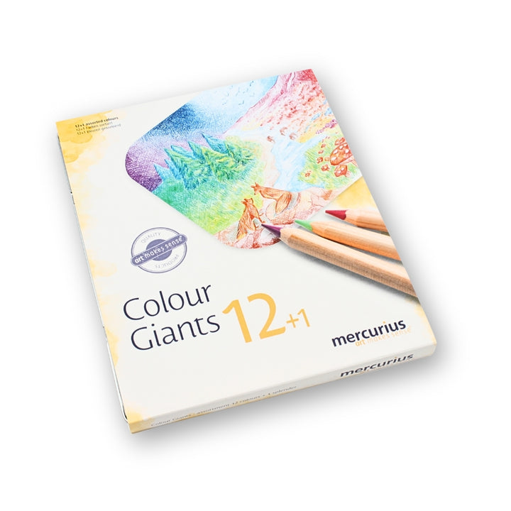 Mercurius Art Makes Sense Colour Giant Triangular Pencils - Tin of 12 Assorted Pencils, Online - Australia