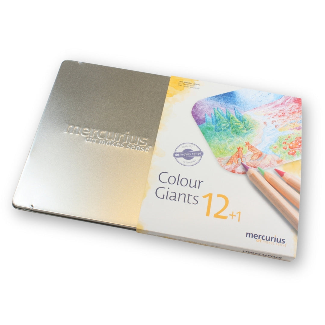 Mercurius Art Makes Sense Colour Giant Triangular Pencils - Tin of 12 Assorted Pencils, Online - Australia