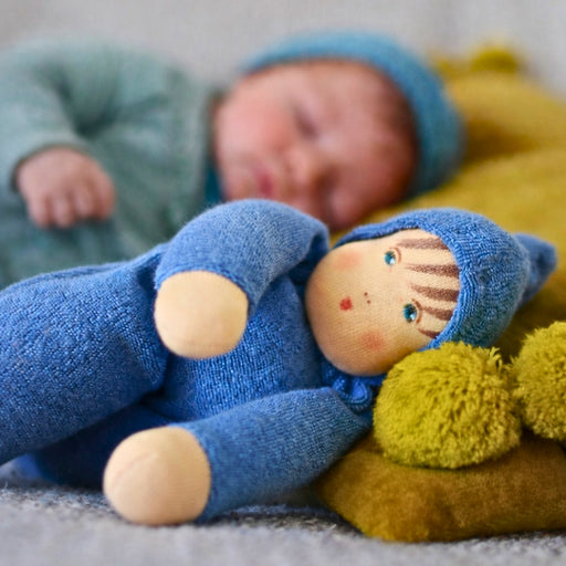 Nanchen Natur Handmade Waldorf Doll - Cuddle Me Dark Blue- Schmuse dunkelblau - Online, Australia