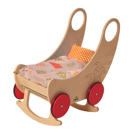 NI-2651 nic Two-In-One Convertible Wooden Cradle and Pram - Natural 60x38x60cm