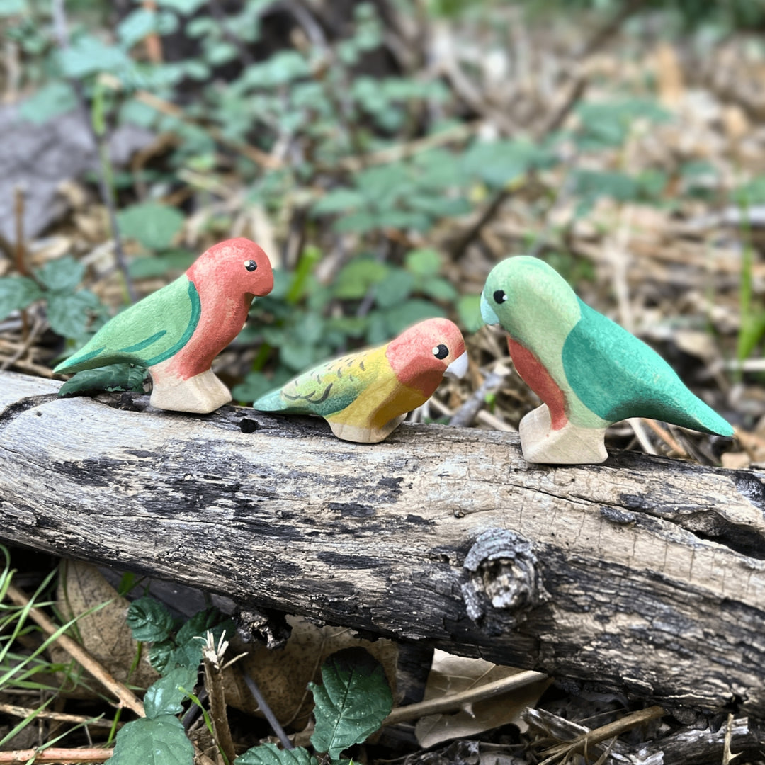 Nom Handcrafted Wooden Toys, Australian Animal Figures for Small World Play in an Outdoor Setting, Available Online