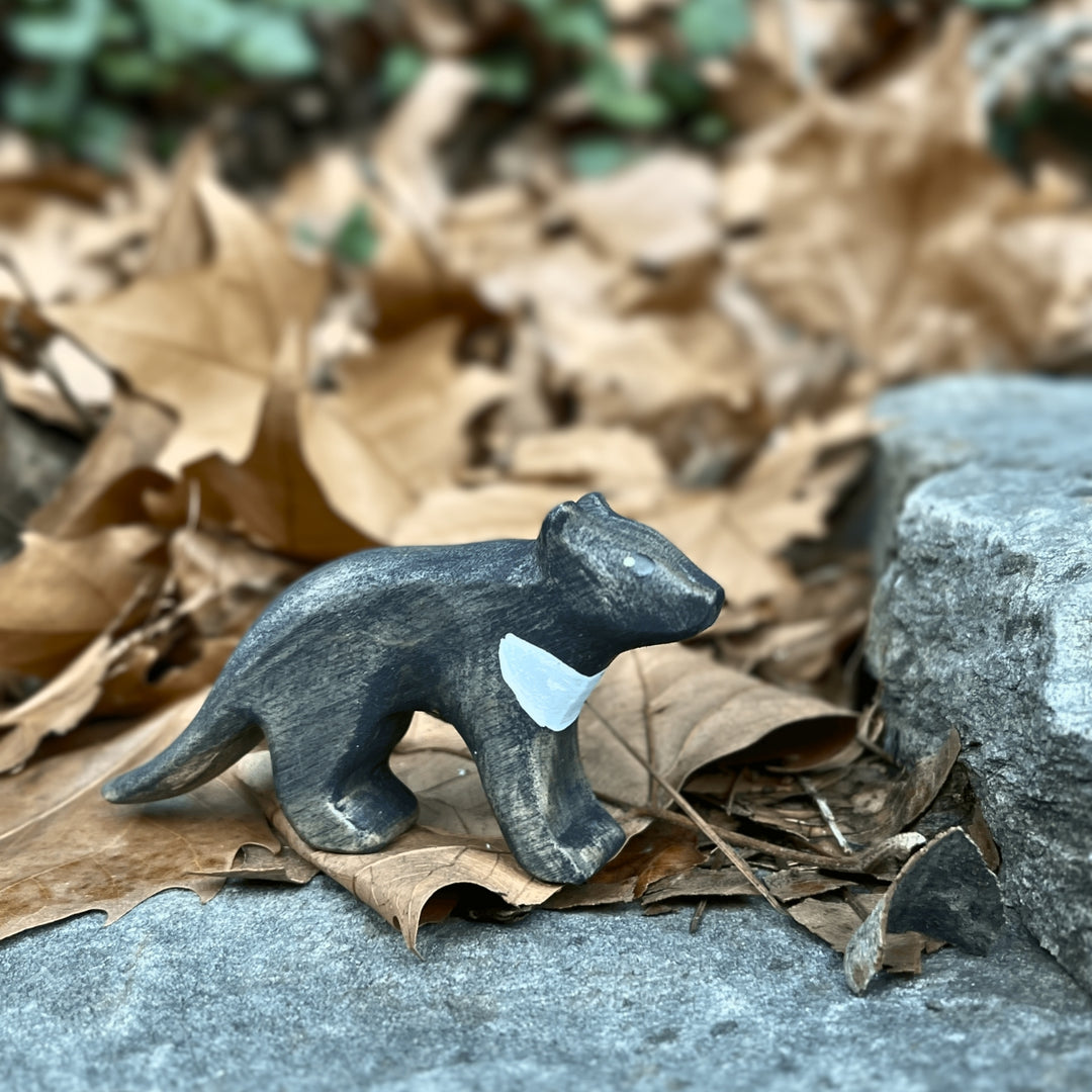 Nom Handcrafted Wooden Toys, Australian Animal Figures for Small World Play in an Outdoor Setting, Available Online